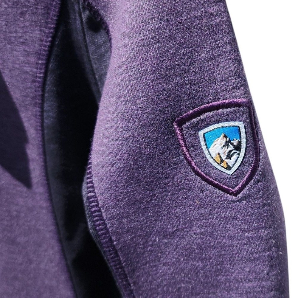 Kuhl Projekt Womens Full Zip Fleece Jacket Purple Heathered Small Hiking Trail - Picture 3 of 6